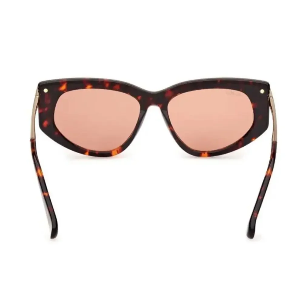 Max Mara Beth Round Sunglasses brown red